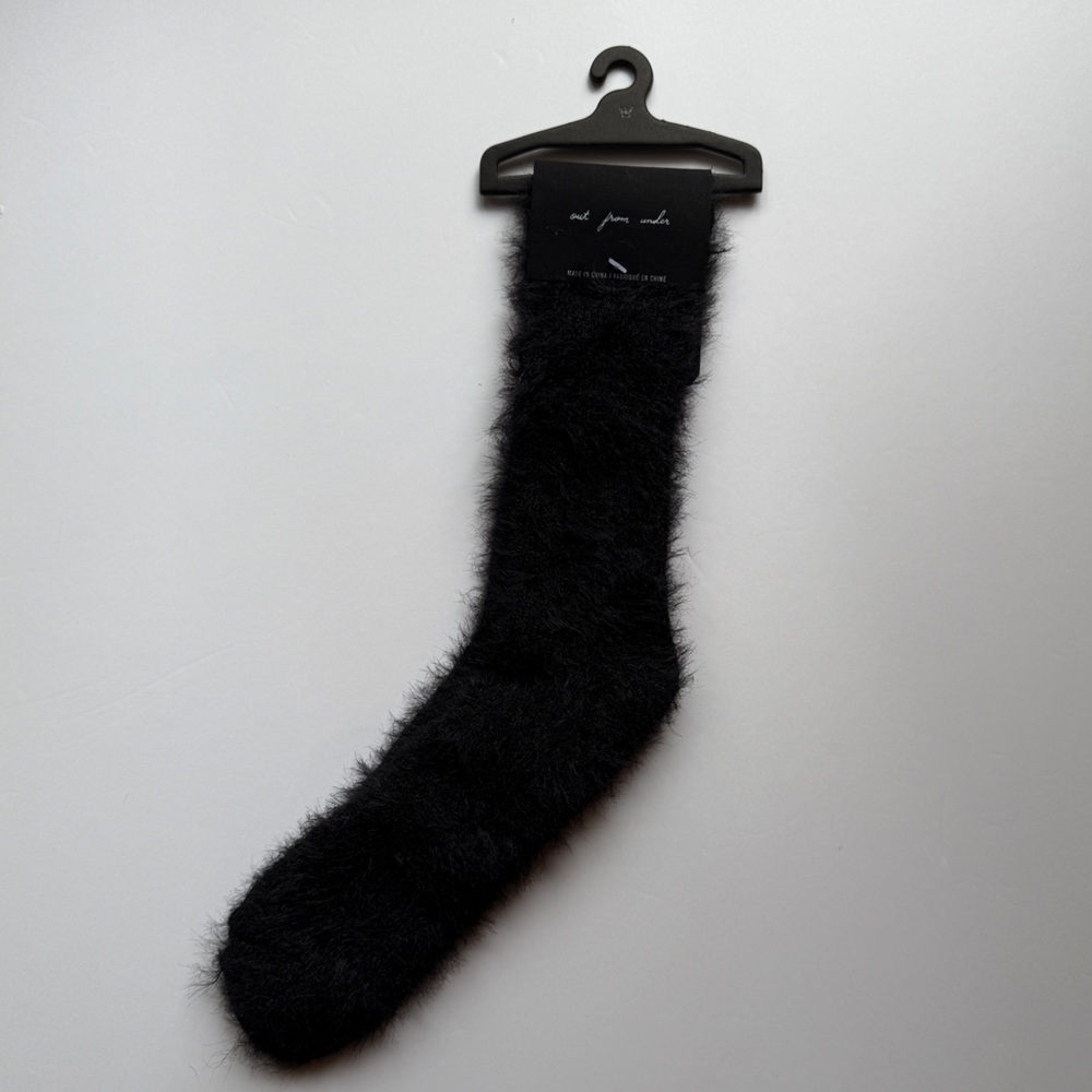 Urban Outfitters Black Fuzzy Socks